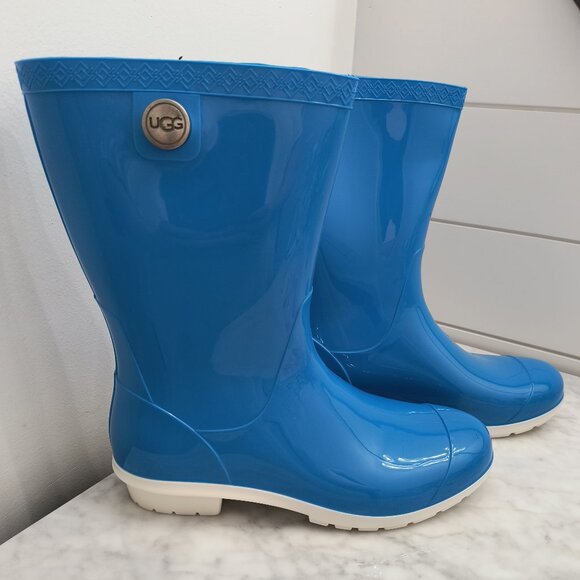 UGG Sienna Women's Neon Blue Waterproof Fleece-Lined Rain/Mud/Snow Boots - 8 M - Picture 1 of 8
